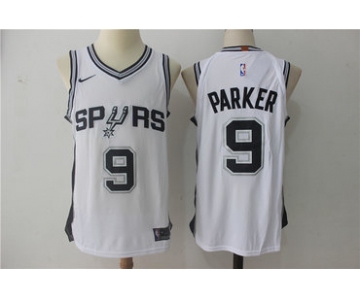 Men's San Antonio Spurs #9 Tony Parker White 2017-2018 Nike Swingman Stitched NBA Jersey