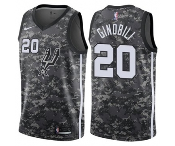 Nike San Antonio Spurs #20 Manu Ginobili Camo NBA Swingman City Edition Jersey