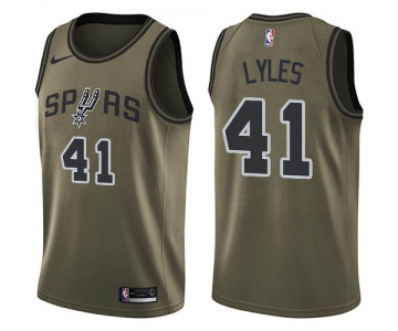 Nike Spurs #41 Trey Lyles Green NBA Swingman Salute to Service Jersey
