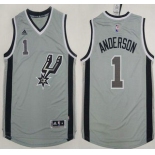 San Antonio Spurs #1 Kyle Anderson Revolution 30 Swingman 2015 New Grey Jersey