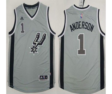 San Antonio Spurs #1 Kyle Anderson Revolution 30 Swingman 2015 New Grey Jersey