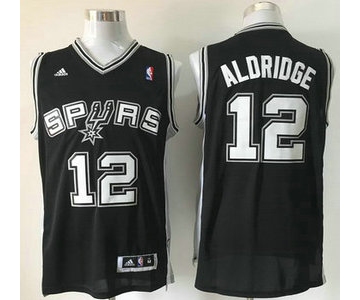 San Antonio Spurs #12 LaMarcus Aldridge Revolution 30 Swingman Black Jersey