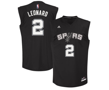 San Antonio Spurs 2 Kawhi Leonard Black Fashion Replica Jersey