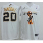 San Antonio Spurs #20 Manu Ginobili Revolution 30 Swingman 2014 Champions White Jersey