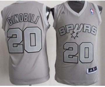 San Antonio Spurs #20 Manu Ginobili Revolution 30 Swingman Gray Big Color Jersey