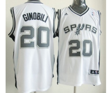 San Antonio Spurs #20 Manu Ginobili Revolution 30 Swingman White Jersey