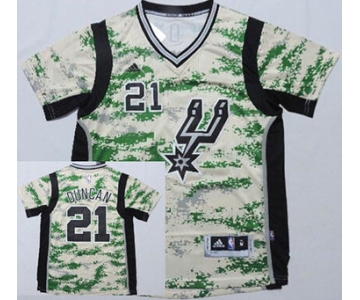 San Antonio Spurs #21 Tim Duncan Revolution 30 Swingman 2014 New Camo Short-Sleeved Jersey