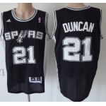 San Antonio Spurs #21 Tim Duncan Revolution 30 Swingman Black Jersey
