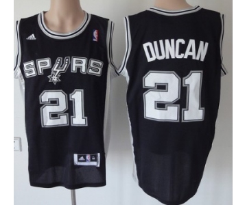 San Antonio Spurs #21 Tim Duncan Revolution 30 Swingman Black Jersey