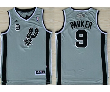 San Antonio Spurs #9 Tony Parker Revolution 30 Swingman Gray Jersey