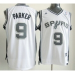 San Antonio Spurs #9 Tony Parker Revolution 30 Swingman White Jersey