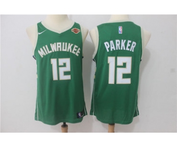 Men's Milwaukee Bucks #12 Jabari Parker Green 2017-2018 Nike Swingman Stitched NBA Jersey