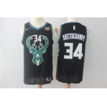 Men's Milwaukee Bucks #34 Giannis Antetokounmpo Black 2017-2018 Nike Swingman Stitched NBA Jersey