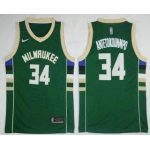 Men's Milwaukee Bucks #34 Giannis Antetokounmpo Green 2017-2018 Nike Swingman Stitched NBA Jersey