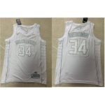 Men's Milwaukee Bucks #34 Giannis Antetokounmpo White 2020 MVP Nike Swingman Stitched NBA Jersey