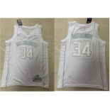 Men's Milwaukee Bucks #34 Giannis Antetokounmpo White 2020 MVP Nike Swingman Stitched NBA Jersey