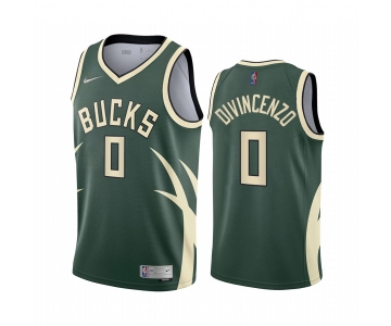 Milwaukee Bucks #0 Donte DiVincenzo Green NBA Swingman 2020-21 Earned Edition Jersey