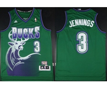 Milwaukee Bucks #3 Brandon Jennings ABA Hardwood Classics Swingman Green Jersey