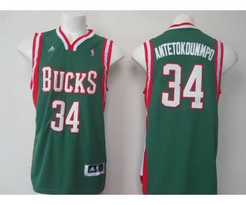 Milwaukee Bucks #34 Giannis Antetokounmpo Revolution 30 Swingman Green Jersey