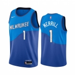 Nike Bucks #1 Sam Merrill Blue NBA Swingman 2020-21 City Edition Jersey