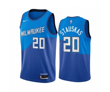 Nike Bucks #20 Nik Stauskas Blue NBA Swingman 2020-21 City Edition Jersey