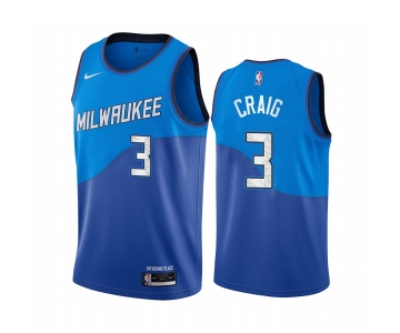 Nike Bucks #3 Torrey Craig Blue NBA Swingman 2020-21 City Edition Jersey