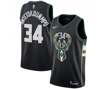 Nike Bucks #34 Giannis Antetokounmpo Black Statement Edition NBA Swingman Jersey