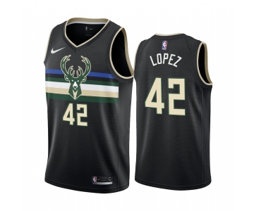 Nike Bucks #42 Robin Lopez Black 2019-20 Statement Edition NBA Jersey