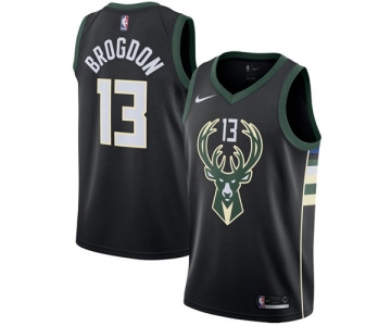 Nike Milwaukee Bucks #13 Malcolm Brogdon Black NBA Swingman Statement Edition Jersey