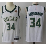 Nike Milwaukee Bucks #34 Giannis Antetokounmpo White Stitched NBA Jersey