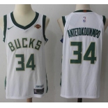 Nike Milwaukee Bucks #34 Giannis Antetokounmpo White Stitched NBA Jersey