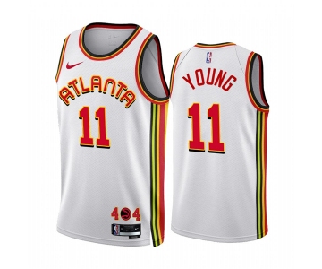 Men's Atlanta Hawks #11 Trae Young 2022-23 White Association Edition Stitched Jersey