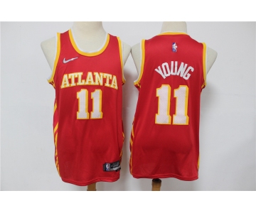 Men's Atlanta Hawks #11 Trae Young Red Nike 75th Anniversary Diamond 2021 Stitched Jersey