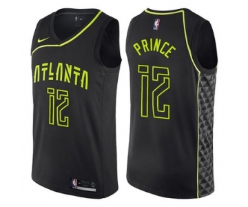 Men's Atlanta Hawks #12 Authentic Taurean Prince Black Basketball City Edition Jersey