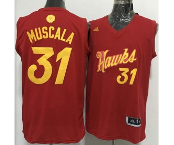 Men's Atlanta Hawks #31 Mike Muscala adidas Red 2016 Christmas Day Stitched NBA Swingman Jersey