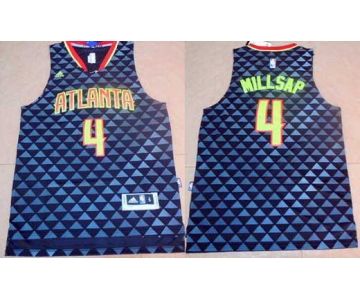 Men's Atlanta Hawks #4 Paul Millsap Revolution 30 Swingman 2015-16 New Black Jersey