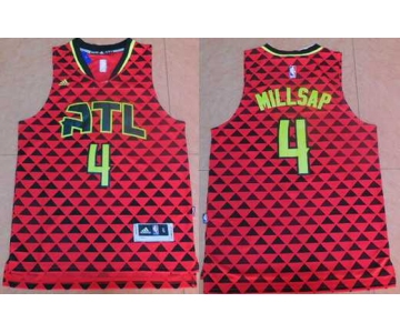 Men's Atlanta Hawks #4 Paul Millsap Revolution 30 Swingman 2015-16 New Red Jersey