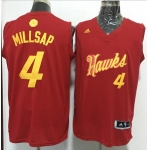 Men's Atlanta Hawks #4 Paul Millsap adidas Red 2016 Christmas Day Stitched NBA Swingman Jersey