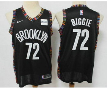 Men's Brooklyn Nets #72 Biggie Black Nike 2020 New Season Swingman City Edition Jersey With The Sponsor Logo