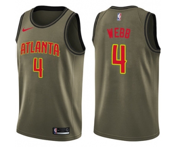 Nike Atlanta Hawks #4 Spud Webb Green Salute to Service NBA Swingman Jersey