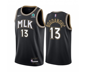 Nike Hawks #13 Bogdan Bogdanovic Black NBA Swingman 2020-21 City Edition Jersey