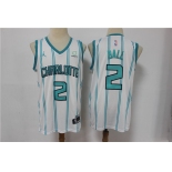 Men's Charlotte Hornets #2 LaMelo Ball White 2021 Brand Jordan Swingman Stitched NBA Jersey With The Sponsor Logo