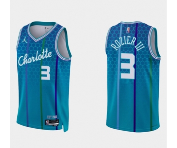 Men's Charlotte Hornets #3 Terry Rozier III Blue 75th Anniversary City Stitched Basketball Jersey