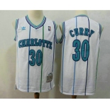 Men's Charlotte Hornets #30 Dell Curry 1992-93 White Hardwood Classics Soul Swingman Throwback Jersey With Adidas