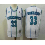 Men's Charlotte Hornets #33 Alonzo Mourning 1992-93 White Hardwood Classics Soul Swingman Throwback Jersey With Adidas