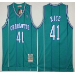 Men's Charlotte Hornets #41 Glen Rice Green Hardwood Classics Soul Swingman Throwback Jersey