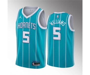 Men's Charlotte Hornets #5 Mark Williams 2022 Draft Stitched Basketball Jersey