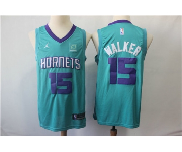 Nike Hornets 15 Kemba Walker Teal NBA Jordan Swingman Jersey