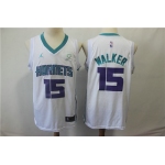 Nike Hornets 15 Kemba Walker White NBA Jordan Swingman Jersey