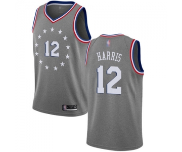 76ers #12 Tobias Harris Gray Basketball Swingman City Edition 2018-19 Jersey